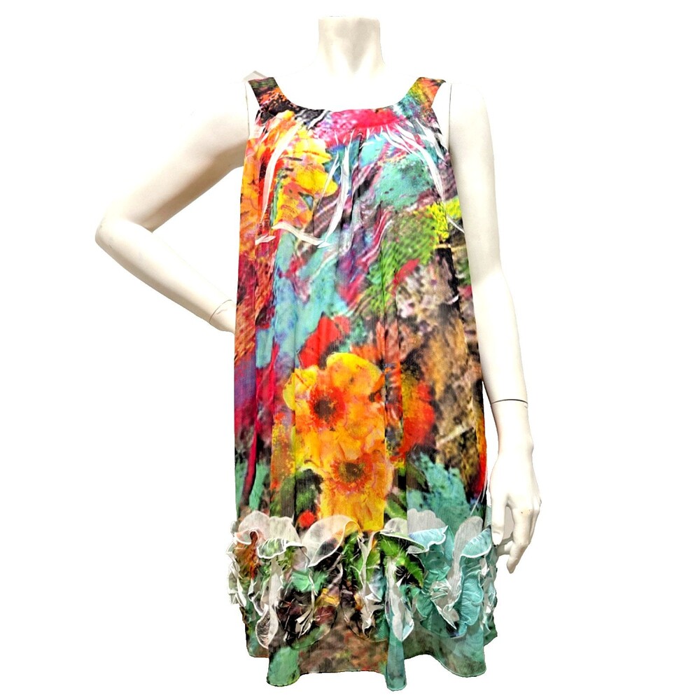 ANTHROPOLOGIE Mushka Sienna Rose L Sheer Floral Cut-out Dress Fairy Ethereal EUC